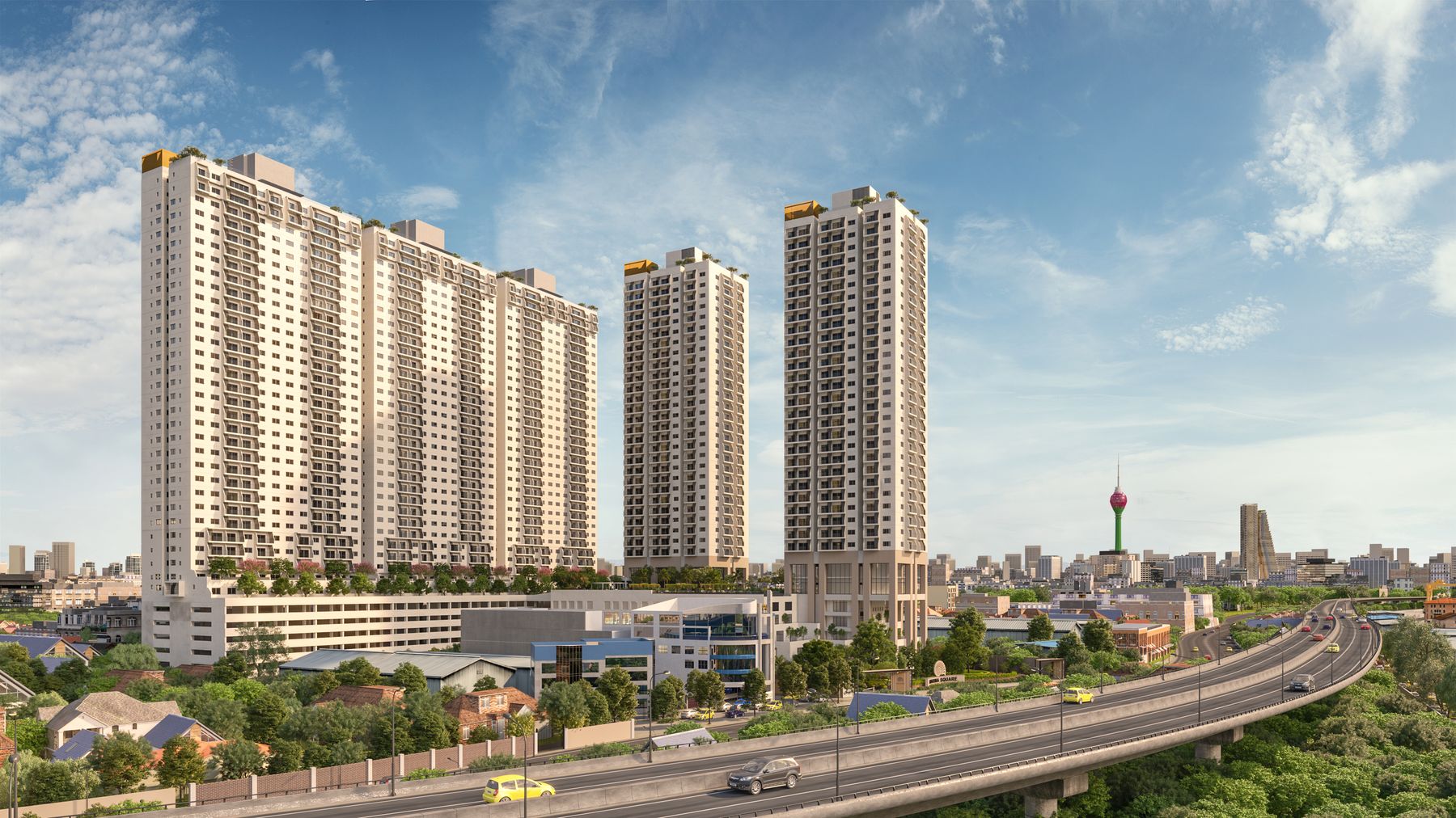 Marina Square towers with the Colombo skyline beyond
