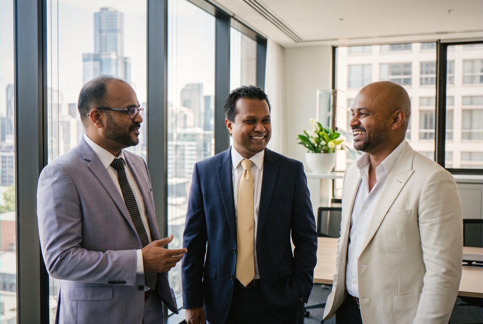 The Rogers Real Estate Marina Square team in Melbourne: Udara Dissanayake, Roger Nissanka and Hamesh Balasuriya